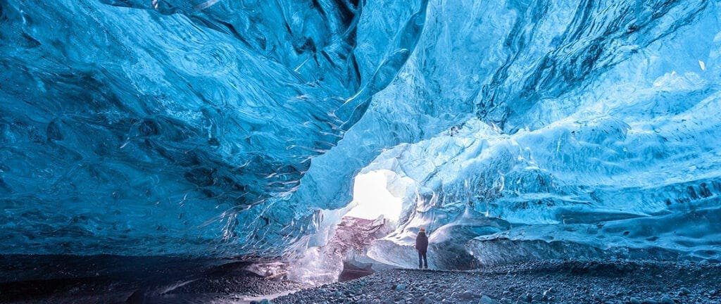 Ice cave in a glacier - Iceland