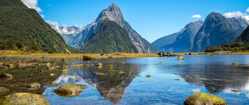 Mitre Peak is the iconic landmark of Milford Sound in Fiordland National Park - New Zealand