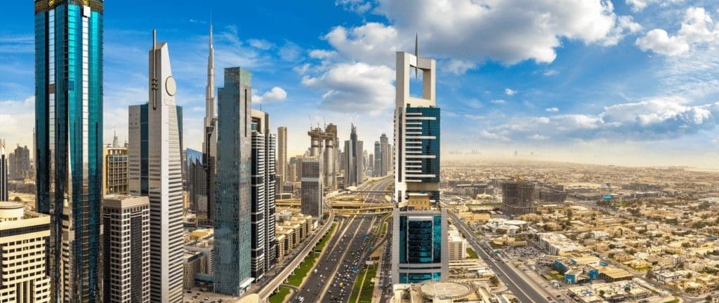 Aerial view of Downtown Dubai