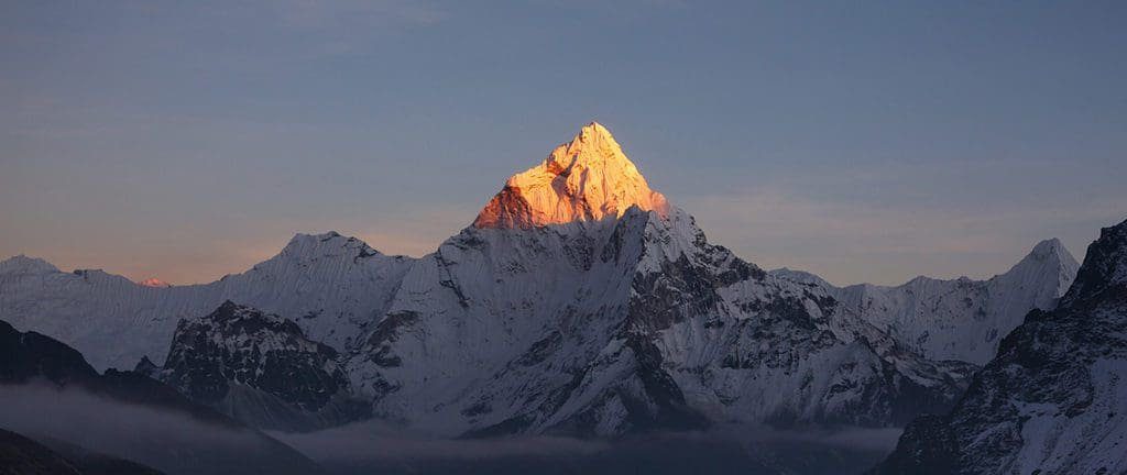 Mount Everest in sunset