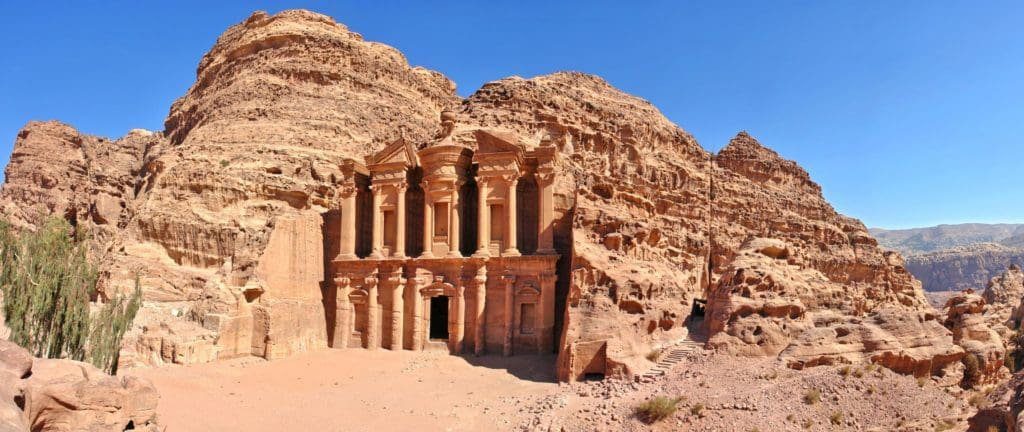 Ad Deir - Monumental building carved out of rock in the ancient Jordanian city of Petra, called Monastery