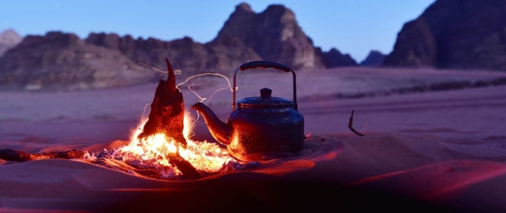 "Tea party" in desert, Wadi Rum