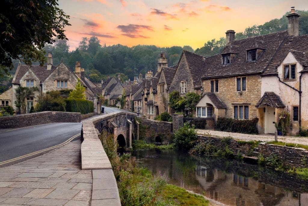 Castle Combe village within the Cotswolds Area