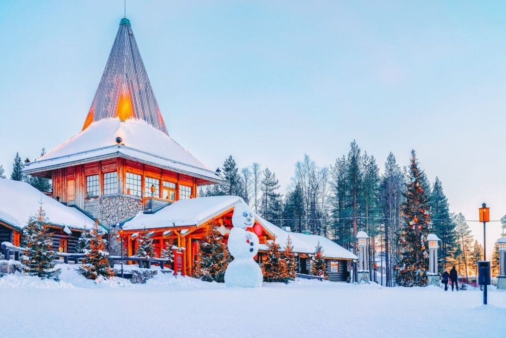 Snowman at Santa Office in Santa Claus Village in Rovaniemi, Lapland