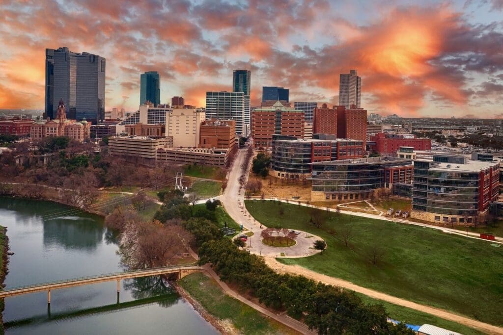 Aerial Downtown Fort Worth