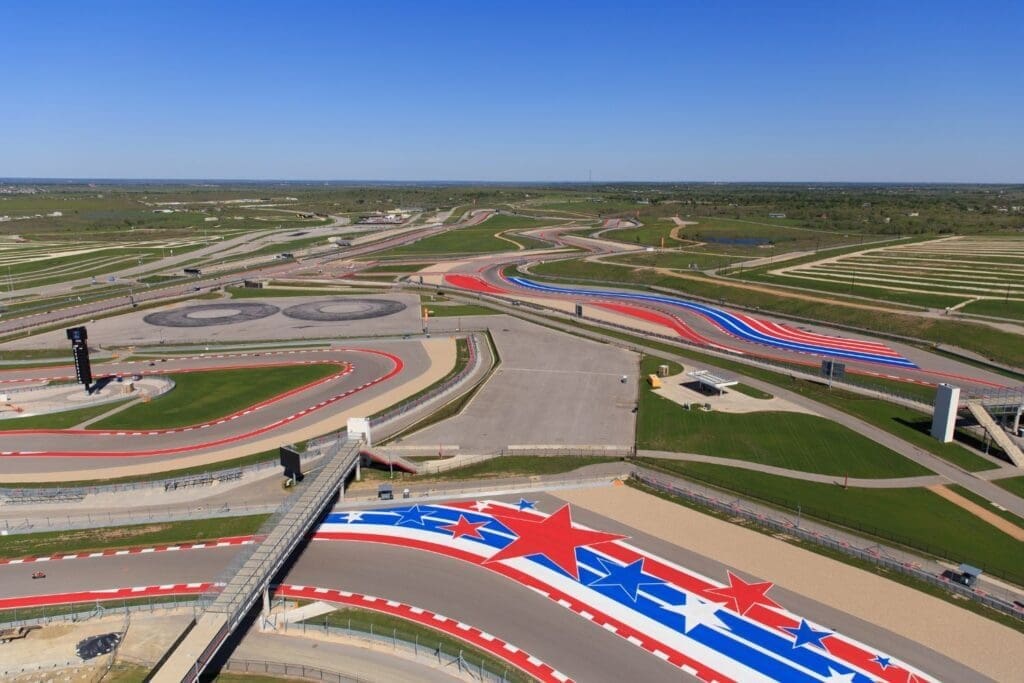 The race track at Circuit of The Americas in Austin, Texas