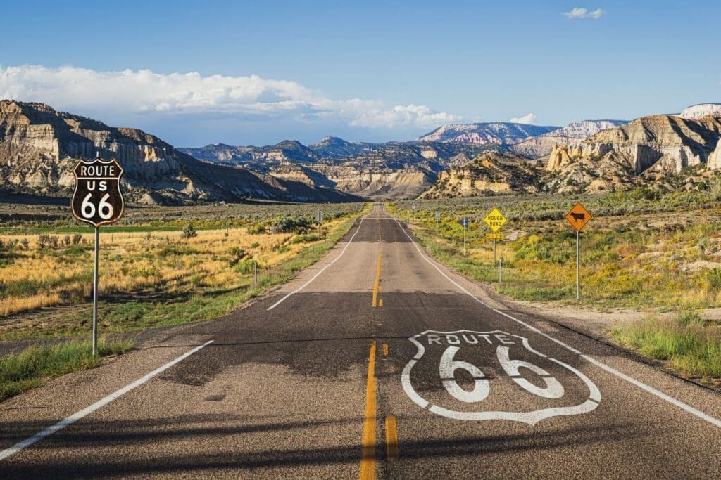 Scenic view of famous Route 66_Road Trips