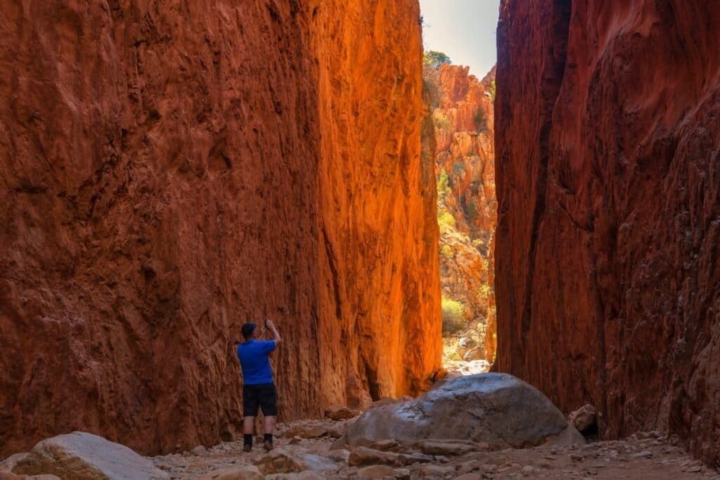 Standley Chasm rocky cliffs in Australia